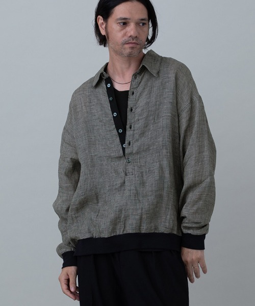 EGO TRIPPING(エゴトリッピング)の「ms6335- LINENSHEER POLO ポロシャツ(666605)(ポロシャツ・メンズ・ブラック/ハウンドトゥース・46/48)」の19枚目の写真