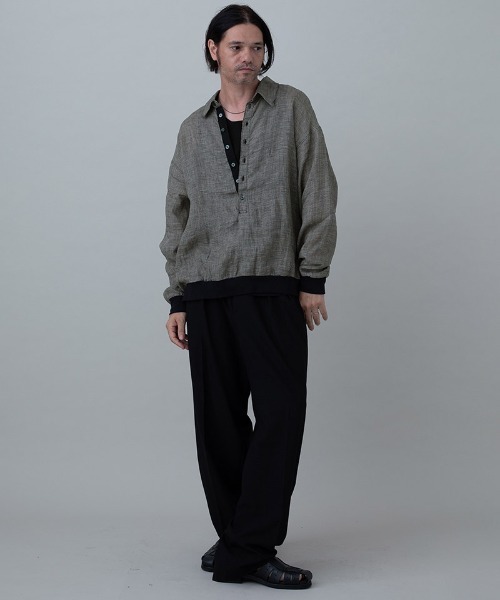 EGO TRIPPING(エゴトリッピング)の「ms6335- LINENSHEER POLO ポロシャツ(666605)(ポロシャツ・メンズ・ブラック/ハウンドトゥース・46/48)」の20枚目の写真