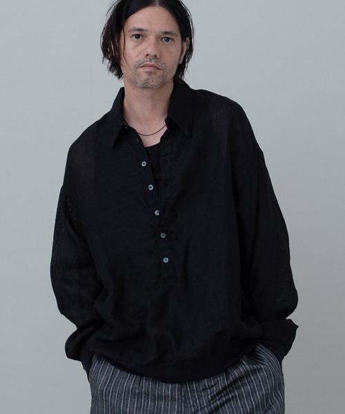 EGO TRIPPING(エゴトリッピング)の「ms6335- LINENSHEER POLO ポロシャツ(666605)(ポロシャツ・メンズ・ブラック/ハウンドトゥース・46/48)」の12枚目の写真