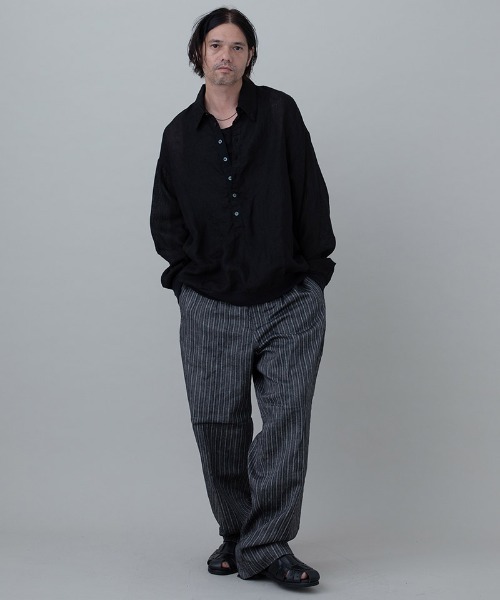 EGO TRIPPING(エゴトリッピング)の「ms6335- LINENSHEER POLO ポロシャツ(666605)(ポロシャツ・メンズ・ブラック/ハウンドトゥース・46/48)」の14枚目の写真
