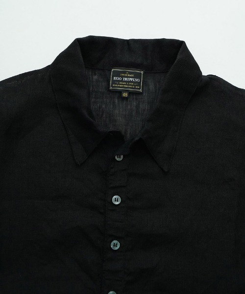 EGO TRIPPING(エゴトリッピング)の「ms6335- LINENSHEER POLO ポロシャツ(666605)(ポロシャツ・メンズ・ブラック/ハウンドトゥース・46/48)」の17枚目の写真