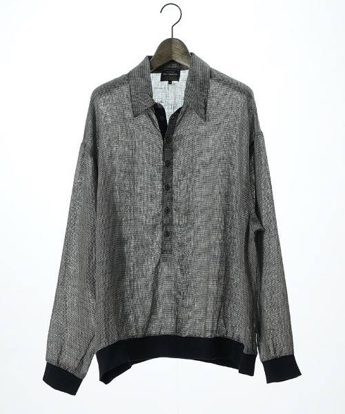 EGO TRIPPING(エゴトリッピング)の「ms6335- LINENSHEER POLO ポロシャツ(666605)(ポロシャツ・メンズ・ブラック/ハウンドトゥース・46/48)」の9枚目の写真