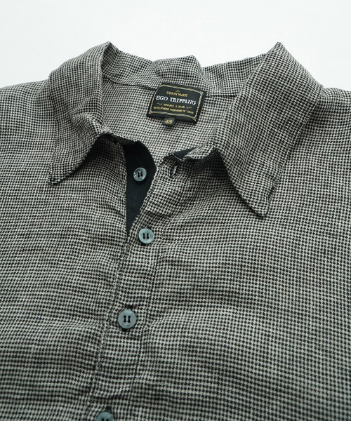 EGO TRIPPING(エゴトリッピング)の「ms6335- LINENSHEER POLO ポロシャツ(666605)(ポロシャツ・メンズ・ブラック/ハウンドトゥース・46/48)」の11枚目の写真