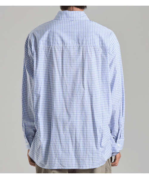 BUTTON SEOUL(ボタンソウル)の「サイドラインプリーツチェックシャツ(スカイブルー)(シャツ/ブラウス・メンズ・その他・MEDIUM/LARGE/X-LARGE)」の5枚目の写真