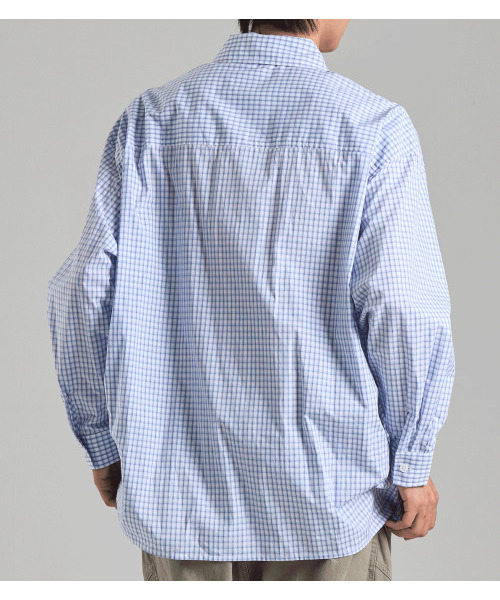 BUTTON SEOUL(ボタンソウル)の「サイドラインプリーツチェックシャツ(スカイブルー)(シャツ/ブラウス・メンズ・その他・MEDIUM/LARGE/X-LARGE)」の8枚目の写真
