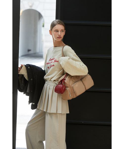 ANOETIC(アノエティック)の「ANC EMBROIDERY BOATNECK KNIT_IVORY(ニット/セーター・レディース・アイボリー・FREE)」の2枚目の写真