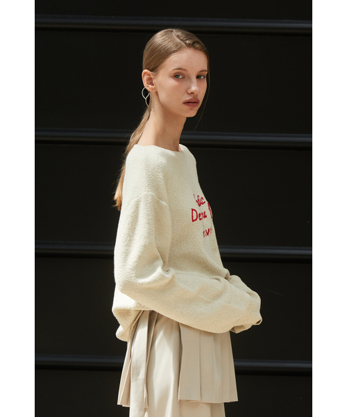 ANOETIC(アノエティック)の「ANC EMBROIDERY BOATNECK KNIT_IVORY(ニット/セーター・レディース・アイボリー・FREE)」の3枚目の写真