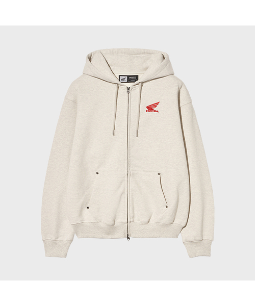 Silky Boa Wing logo Hoodie Zip-up_Oatmeal（パーカー）｜HONDA