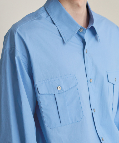 DRAW FIT（ドローフィット）の「ペーパーコットンアレックスシャツ [D.BLUE]（シャツ/ブラウス・メンズ・その他・MEDIUM/LARGE/X-LARGE）」の2枚目の写真