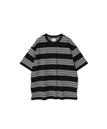 パウエル ショート マルチストライプ Tシャツ セージグリーン