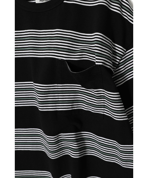 HORLISUN(ホーリーサン)の「パウエル ショート マルチストライプ Tシャツ セージグリーン(Tシャツ/カットソー・レディース・その他・SMALL/MEDIUM/LARGE)」の3枚目の写真