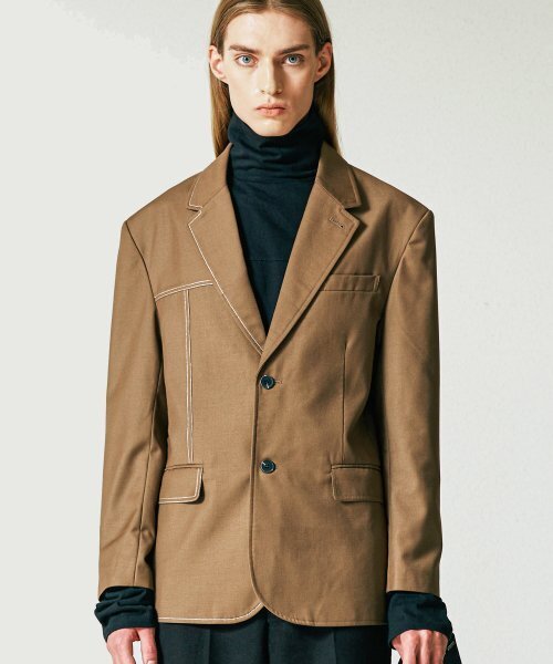 S SY(エスエスワイ)の「ハーフステッチブレザー ブラウン(テーラードジャケット・メンズ・その他・LARGE/MEDIUM/SMALL)」の1枚目の写真
