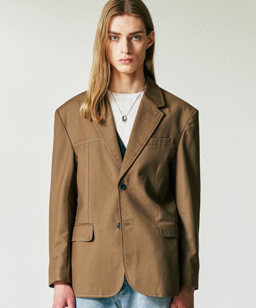 S SY(エスエスワイ)の「ハーフステッチブレザー ブラウン(テーラードジャケット・メンズ・その他・LARGE/MEDIUM/SMALL)」の2枚目の写真