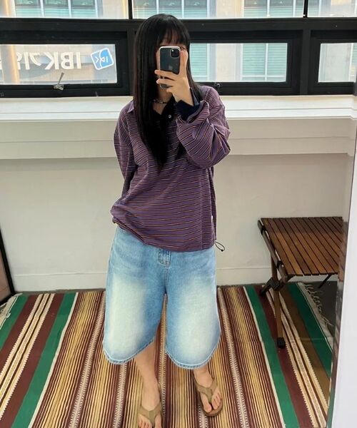 WMC(ダブリューエムシー)の「ストライプラグビーTシャツ_IVORY(ポロシャツ・レディース・アイボリー・SMALL/MEDIUM/LARGE)」の5枚目の写真