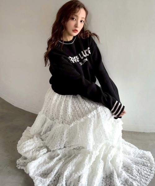 スカート rosy luce Rosy luce（ロージールーチェ）の「TULLE FLARED SKIRT（チュール