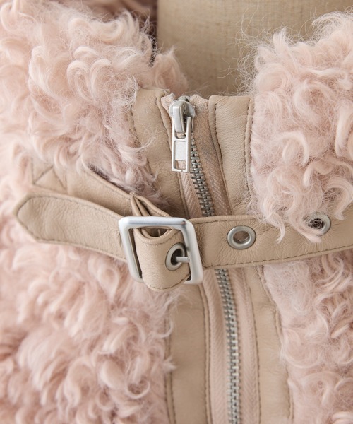 one after another NICE CLAUP（ワンアフターアナザーナイスクラップ）の「プードルショートブルゾン（その他アウター・レディース・キャメル/ピンク/アイボリー・FREE）」の20枚目の写真