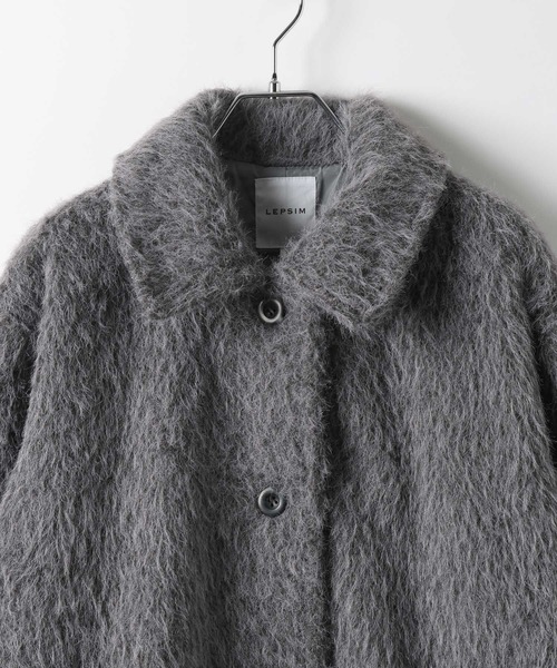 LEPSIM（レプシィム）の「シャギーミドルコート　612813（その他アウター・レディース・オフホワイト/チャコールグレー・FREE）」の4枚目の写真