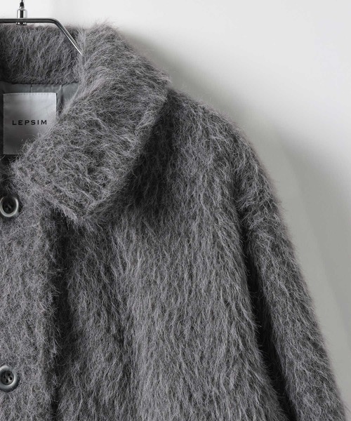 LEPSIM（レプシィム）の「シャギーミドルコート　612813（その他アウター・レディース・オフホワイト/チャコールグレー・FREE）」の5枚目の写真