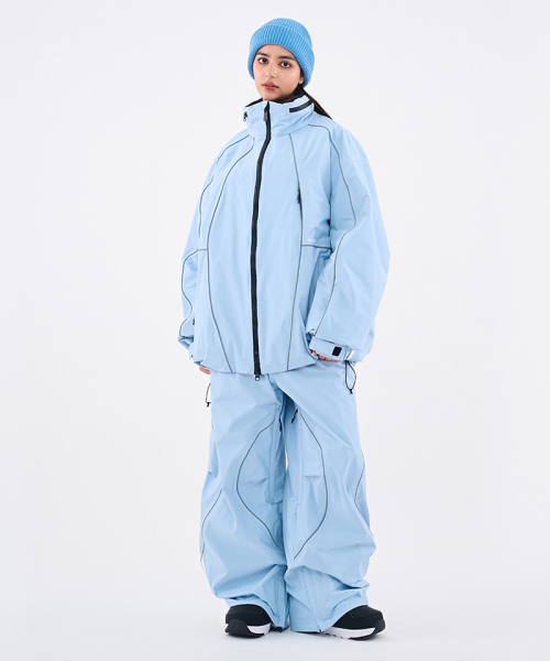 [DOLL x DUMDIDUM] 2526 ラリージャケット&パンツセット スカイブルー 男女共用