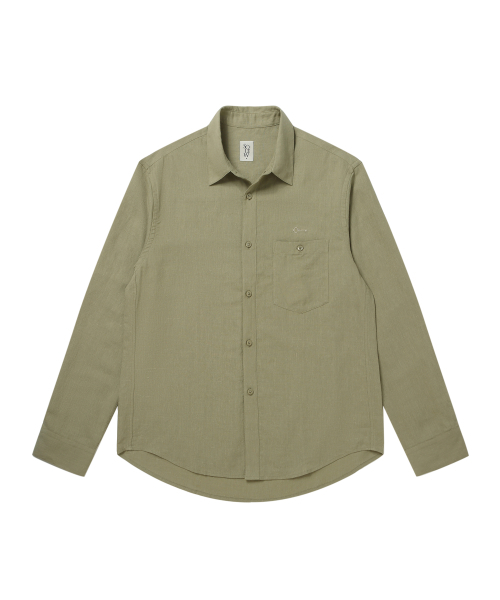 SOLEW(ソル)の「リネンシャツ_ライトカーキ(シャツ/ブラウス・メンズ・その他・SMALL/MEDIUM/LARGE/X-LARGE)」の1枚目の写真