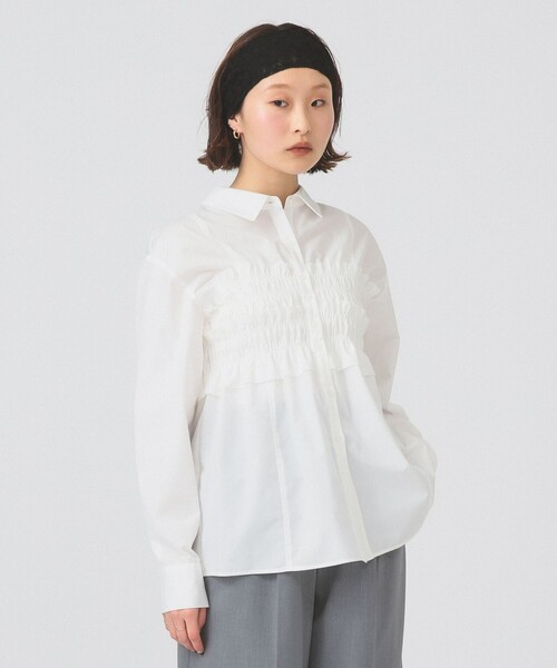 Ray BEAMS（レイビームス）の「ビスチェ シャーリング シャツ（シャツ/ブラウス・レディース・ブルー系その他2/ホワイト・ONE SIZE）」の2枚目の写真