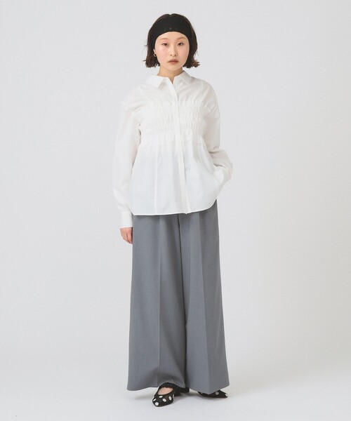 Ray BEAMS（レイビームス）の「ビスチェ シャーリング シャツ（シャツ/ブラウス・レディース・ブルー系その他2/ホワイト・ONE SIZE）」の4枚目の写真