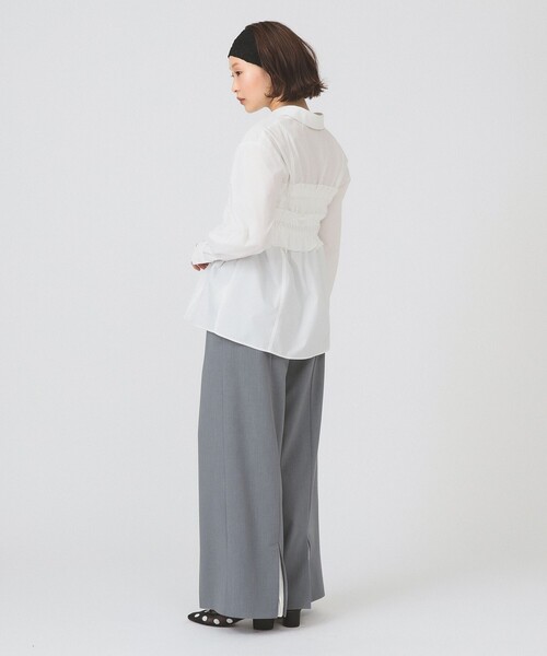 Ray BEAMS（レイビームス）の「ビスチェ シャーリング シャツ（シャツ/ブラウス・レディース・ブルー系その他2/ホワイト・ONE SIZE）」の5枚目の写真