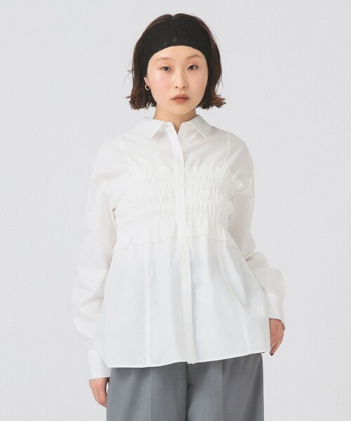 Ray BEAMS（レイビームス）の「ビスチェ シャーリング シャツ（シャツ/ブラウス・レディース・ブルー系その他2/ホワイト・ONE SIZE）」の6枚目の写真