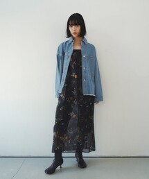 ＜EMMEL REFINES＞EM フラワープリント シアー キャミ ワンピース