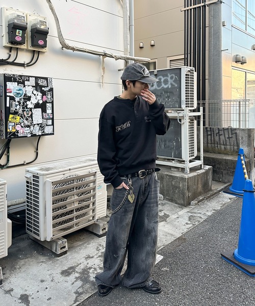 kutir（クティール）の「EMBROIDERY DESIGN HENLEY NECK SWEAT／刺繍デザインヘンリーネックスウェット（スウェット・メンズ・ブラック/その他/杢グレー/ネイビー・LARGE/MEDIUM）」の10枚目の写真