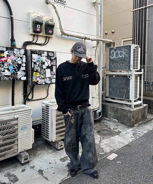 kutir（クティール）の「EMBROIDERY DESIGN HENLEY NECK SWEAT／刺繍デザインヘンリーネックスウェット（スウェット・メンズ・ブラック/その他/杢グレー/ネイビー・LARGE/MEDIUM）」の11枚目の写真