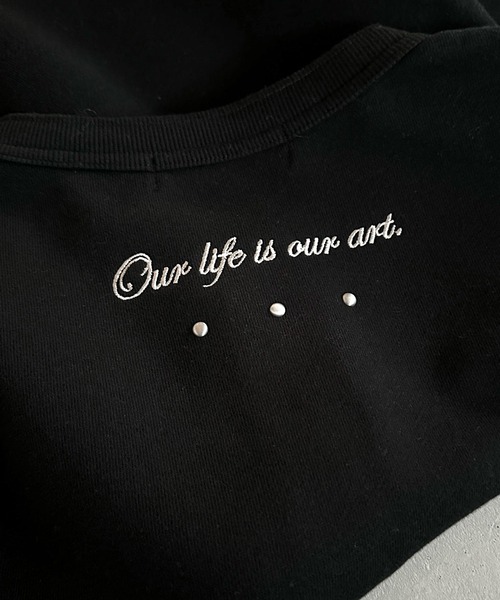 kutir（クティール）の「EMBROIDERY DESIGN HENLEY NECK SWEAT／刺繍デザインヘンリーネックスウェット（スウェット・メンズ・ブラック/その他/杢グレー/ネイビー・LARGE/MEDIUM）」の19枚目の写真