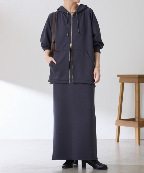 COLLAGE GALLARDAGALANTE（コラージュガリャルダガランテ）の「ポンチダブルジップパーカー/セットアップ可/WEB限定（パーカー・レディース・チャコールグレー/ブラック/ホワイト・FREE）」の9枚目の写真