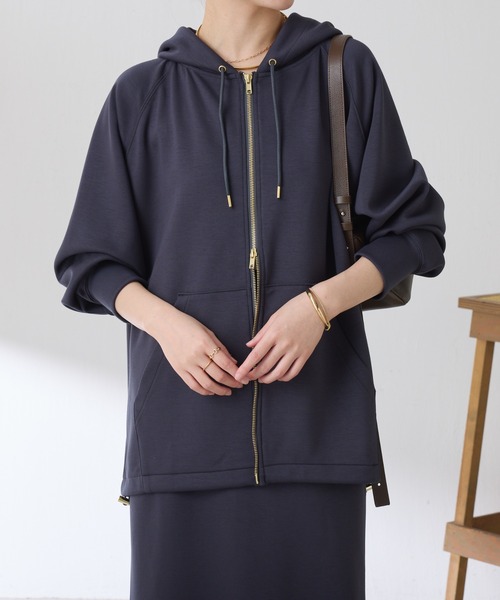 COLLAGE GALLARDAGALANTE（コラージュガリャルダガランテ）の「ポンチダブルジップパーカー/セットアップ可/WEB限定（パーカー・レディース・チャコールグレー/ブラック/ホワイト・FREE）」の10枚目の写真