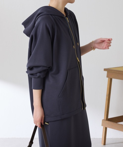 COLLAGE GALLARDAGALANTE（コラージュガリャルダガランテ）の「ポンチダブルジップパーカー/セットアップ可/WEB限定（パーカー・レディース・チャコールグレー/ブラック/ホワイト・FREE）」の15枚目の写真