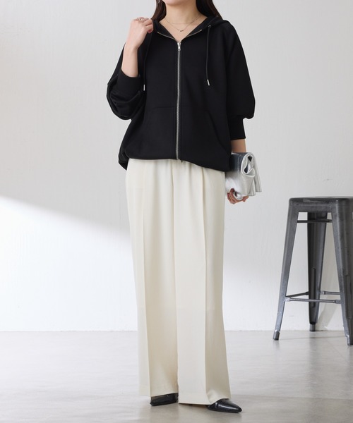 COLLAGE GALLARDAGALANTE（コラージュガリャルダガランテ）の「ポンチダブルジップパーカー/セットアップ可/WEB限定（パーカー・レディース・チャコールグレー/ブラック/ホワイト・FREE）」の22枚目の写真