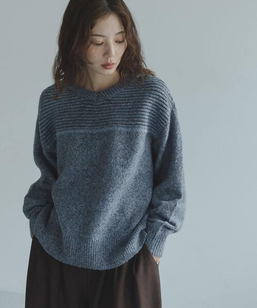 URBAN RESEARCH Sonny Label(アーバンリサーチサニーレーベル)の「Wフェイス2wayニットプルオーバー(ニット/セーター・レディース・オフホワイト/グレー/ブルー・FREE)」の3枚目の写真