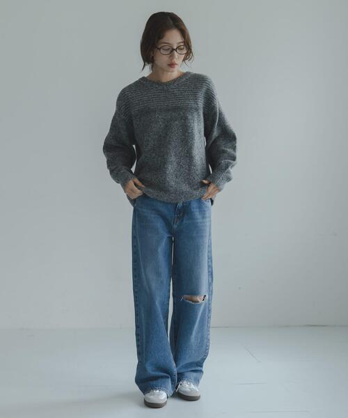 URBAN RESEARCH Sonny Label(アーバンリサーチサニーレーベル)の「Wフェイス2wayニットプルオーバー(ニット/セーター・レディース・オフホワイト/グレー/ブルー・FREE)」の8枚目の写真