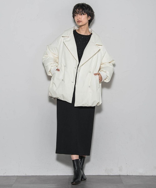 MAYSON GREY（メイソングレイ）の「【ノンアイロン】-3kg見えIラインワンピース≪手洗い可能≫（ワンピース・レディース・ブラック/チャコールグレー・M）」の12枚目の写真