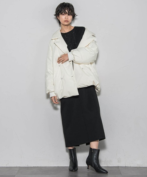 MAYSON GREY（メイソングレイ）の「【ノンアイロン】-3kg見えIラインワンピース≪手洗い可能≫（ワンピース・レディース・ブラック/チャコールグレー・M）」の13枚目の写真