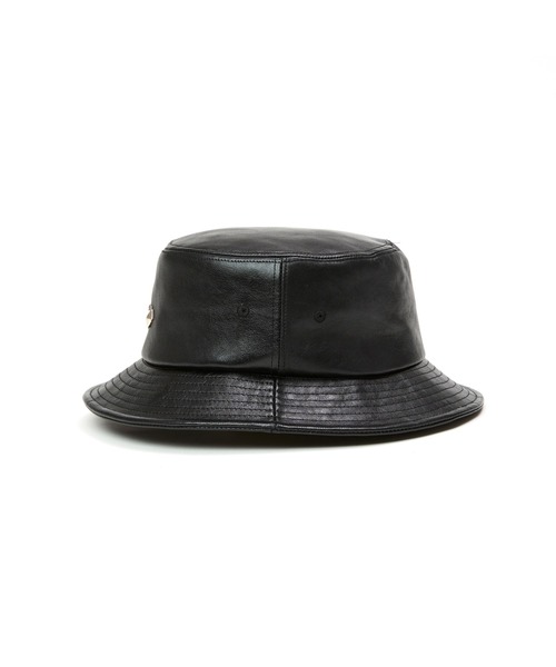 CALEE（キャリー）の「STUDS LEATHER BUCKET HAT（ハット・メンズ・ブラック・LARGE/MEDIUM）」の2枚目の写真