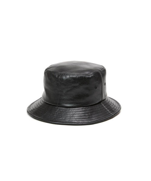 CALEE（キャリー）の「STUDS LEATHER BUCKET HAT（ハット・メンズ・ブラック・LARGE/MEDIUM）」の3枚目の写真