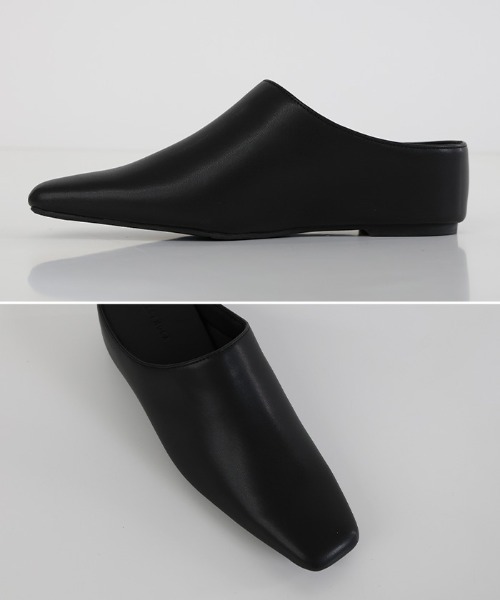 select MOCA（セレクトモカ）の「スクエアトゥフェイクレザースライドシューズ（スリッポン・レディース・ブラック・LARGE/MEDIUM/SMALL）」の20枚目の写真