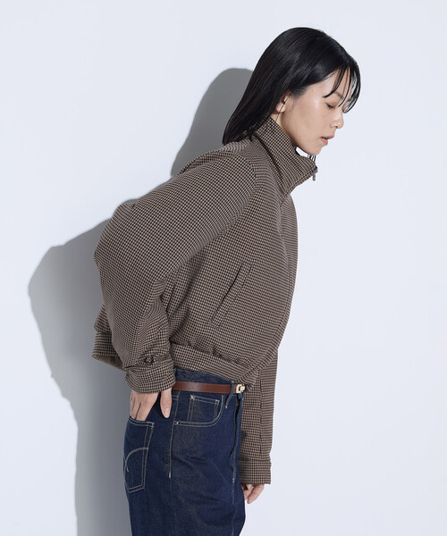 COMME CA(コムサ)の「〔 TALLサイズ 〕 ドビーガンクラブチェック リバーシブルショートダウンブルゾン(ダウンジャケット/コート・レディース・ブラウン/グレー・15号)」の18枚目の写真