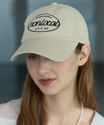 NONLOCAL（ノンローカル）の「ロゴ刺繍ボールキャップ - ベージュ（キャップ）」