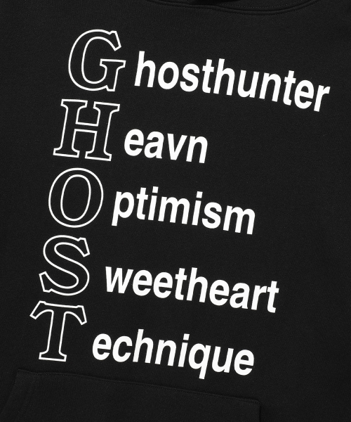 NICE GHOST CLUB(ナイスゴーストクラブ)の「LINE POEM HOODIE_BLACK(NG2EFUM421A)(パーカー・レディース・ブラック・S/M/L)」の4枚目の写真