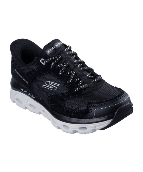 SKECHERS(スケッチャーズ)の「スケッチャーズ スリップインズ:グライドステップ ソール - パラダイス バレー(スニーカー・レディース・ブラック×ブラック/ベージュ/ピンク・23cm/23.5cm/24cm/24.5cm/25cm)」の3枚目の写真