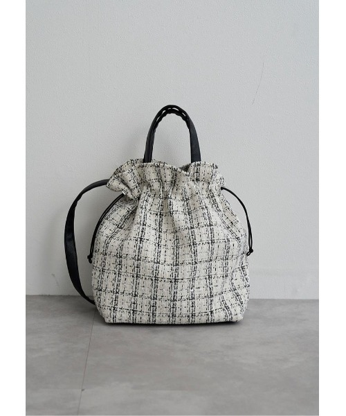 LUDICRUM(ルーディクルム)の「Tweed tote bag(トートバッグ・レディース・オフホワイト・FREE)」の1枚目の写真