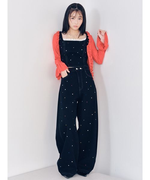 LILY BROWN（リリーブラウン）の「【USAGIONLINE・ZOZOTOWN限定】[L.B CANDY STOCK]バリエーションビジューデニムビスチェ（その他トップス・レディース・ブラック/ブルー・F）」の10枚目の写真