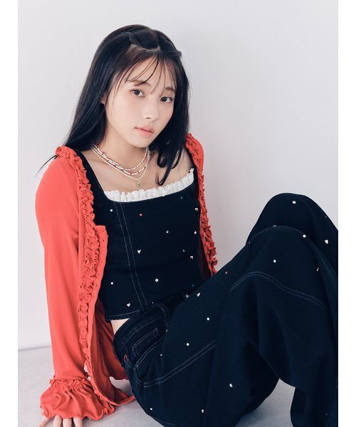 LILY BROWN（リリーブラウン）の「【USAGIONLINE・ZOZOTOWN限定】[L.B CANDY STOCK]バリエーションビジューデニムビスチェ（その他トップス・レディース・ブラック/ブルー・F）」の11枚目の写真